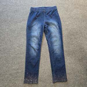 Soft Surroundings Jeans Women Size Small Blue Rhinestone Glitter Pull On Casual
